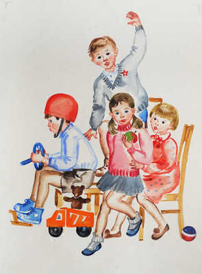 Горячёва Вера Анатольевна. Лот из пяти иллюстраций к стихам В.А. Степанова "Октябрятский экипаж" (М.: Детская литература, 1984)